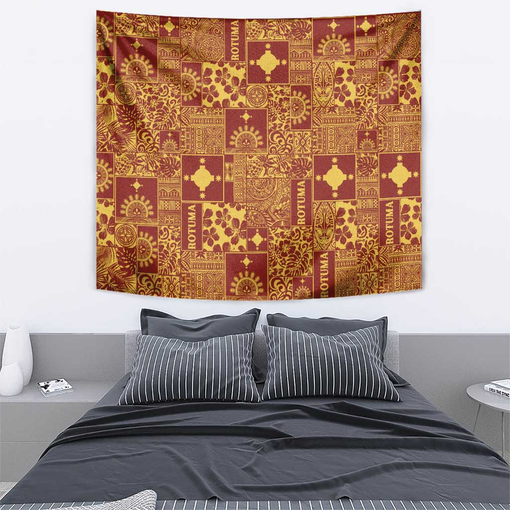 Rotuma Faiakse'ea 'e Kirisimasi Tapestry Pacific Patchwork Xmas Vibes - Polynesian Pride