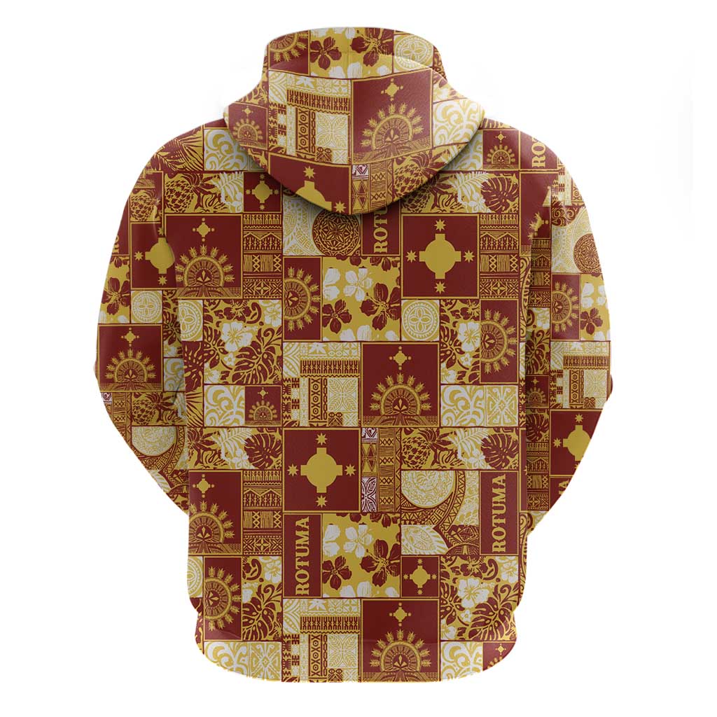 Rotuma Faiakse'ea 'e Kirisimasi Zip Hoodie Pacific Patchwork Xmas Vibes LT9 - Polynesian Pride
