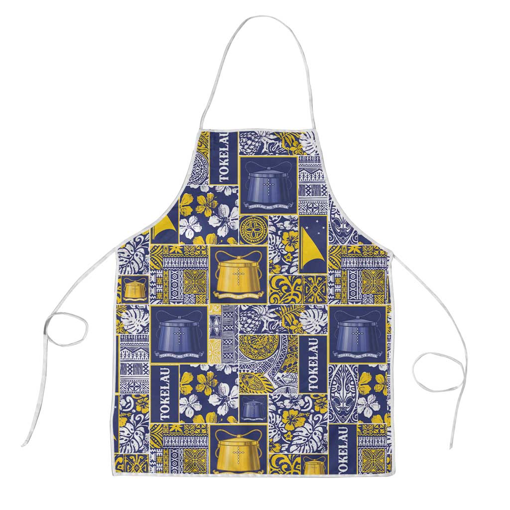 Tokelau Manuia te Kilihimahi Apron Pacific Patchwork Xmas Vibes LT9 Blue - Polynesian Pride