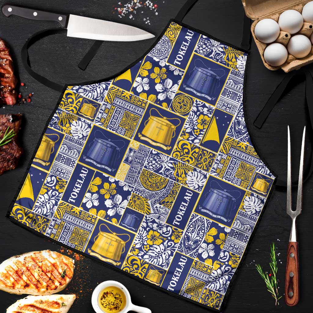 Tokelau Manuia te Kilihimahi Apron Pacific Patchwork Xmas Vibes LT9 Blue - Polynesian Pride