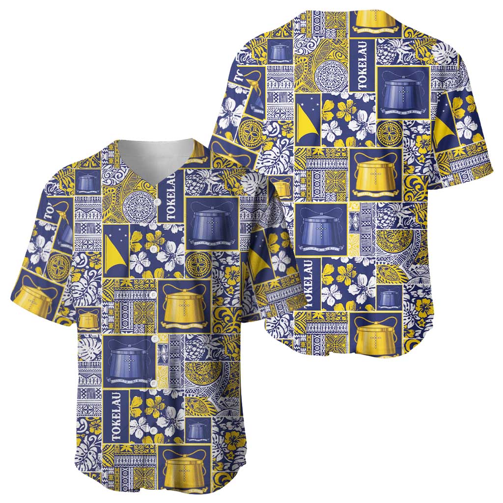 Tokelau Manuia te Kilihimahi Baseball Jersey Pacific Patchwork Xmas Vibes LT9 - Polynesian Pride