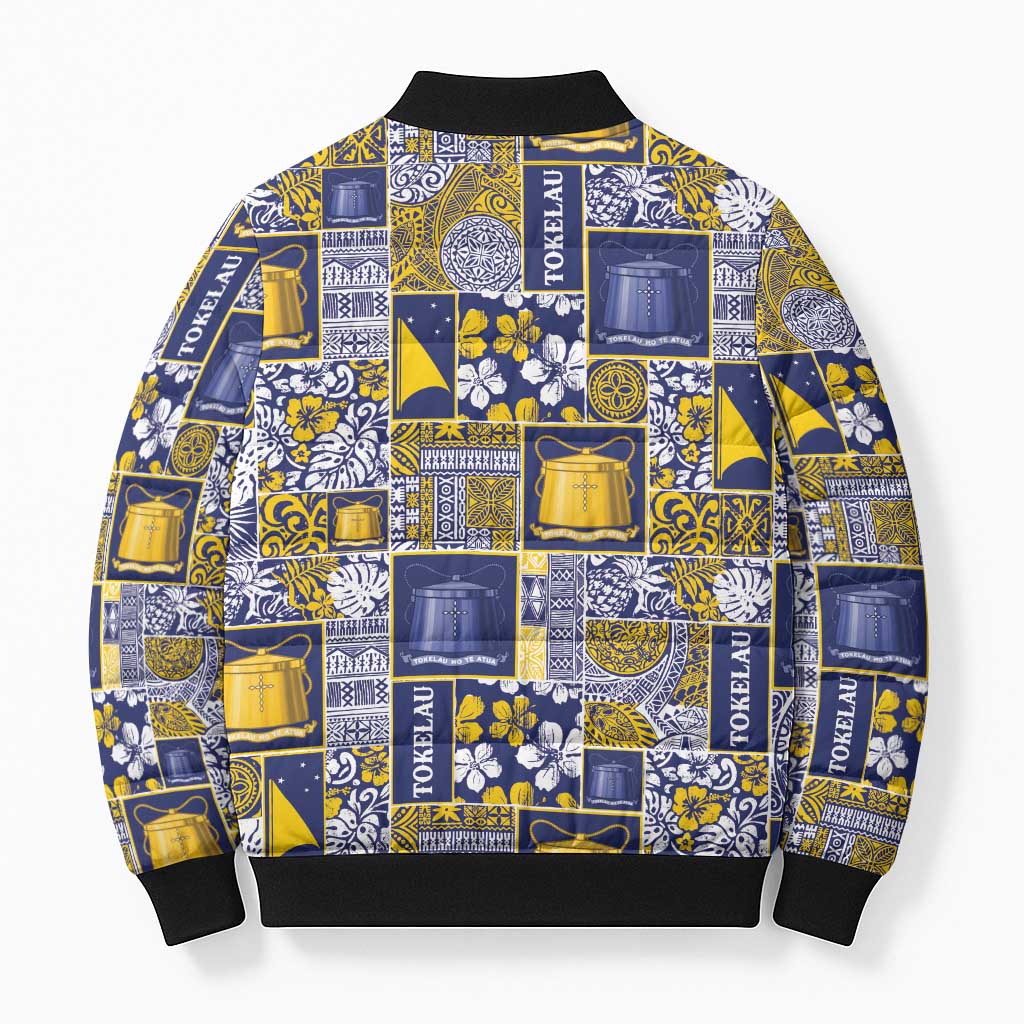 Tokelau Manuia te Kilihimahi Bomber Puffer Jacket Pacific Patchwork Xmas Vibes LT9 - Polynesian Pride