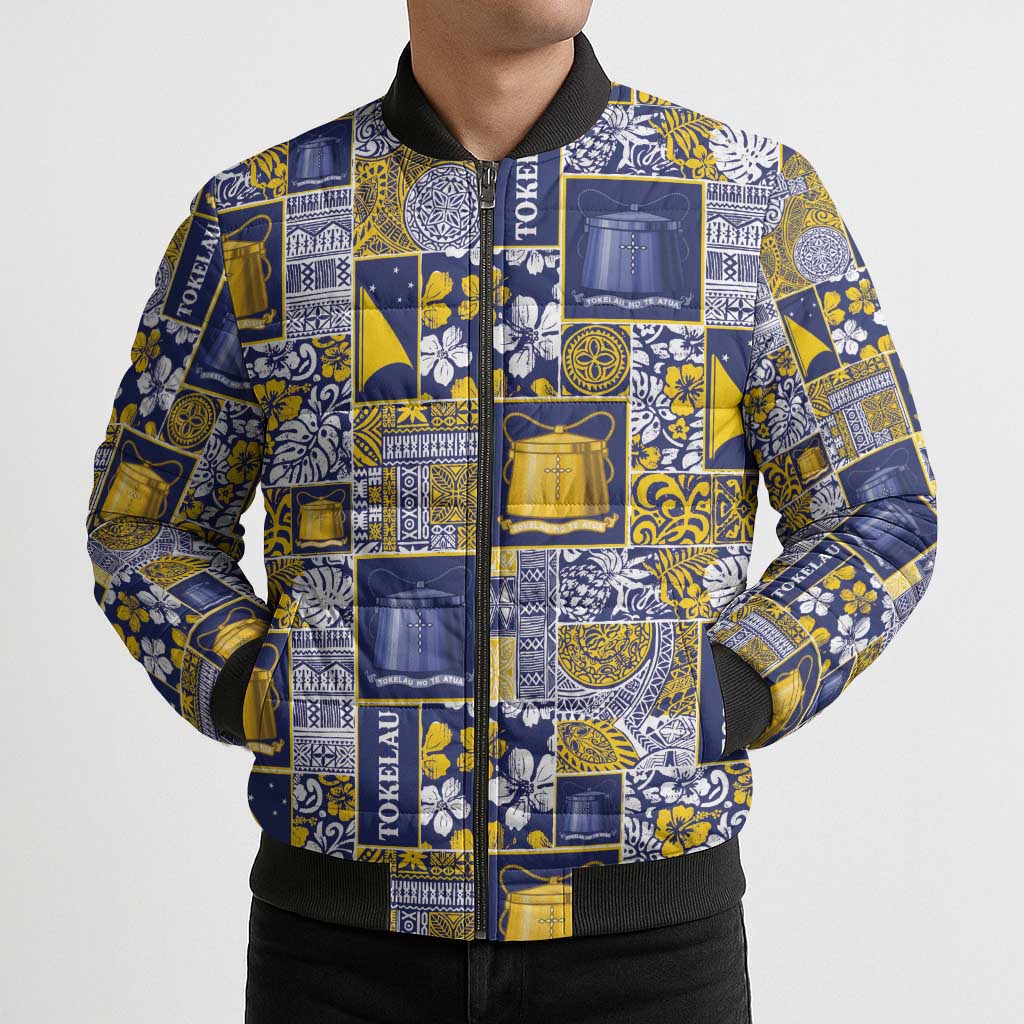 Tokelau Manuia te Kilihimahi Bomber Puffer Jacket Pacific Patchwork Xmas Vibes LT9 - Polynesian Pride