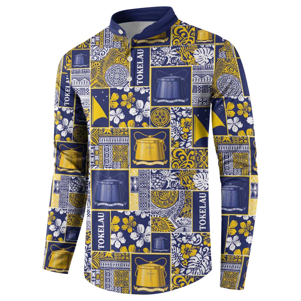 Tokelau Manuia te Kilihimahi Button Sweatshirt Pacific Patchwork Xmas Vibes LT9 - Polynesian Pride