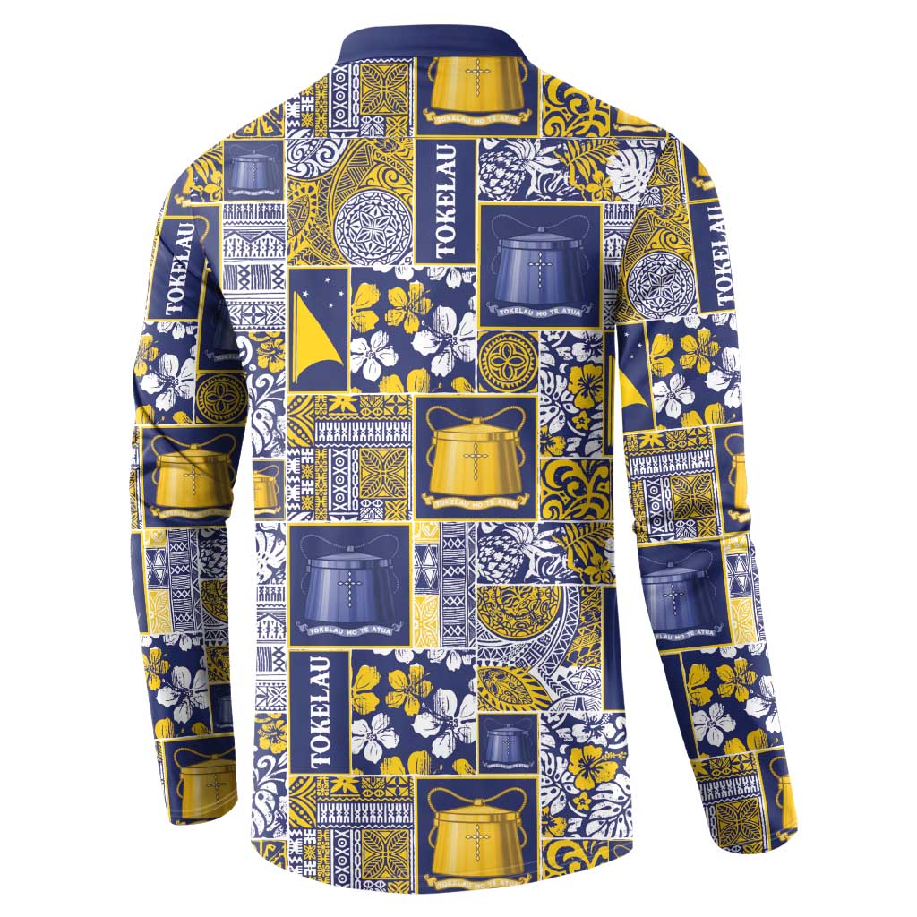 Tokelau Manuia te Kilihimahi Button Sweatshirt Pacific Patchwork Xmas Vibes LT9 - Polynesian Pride
