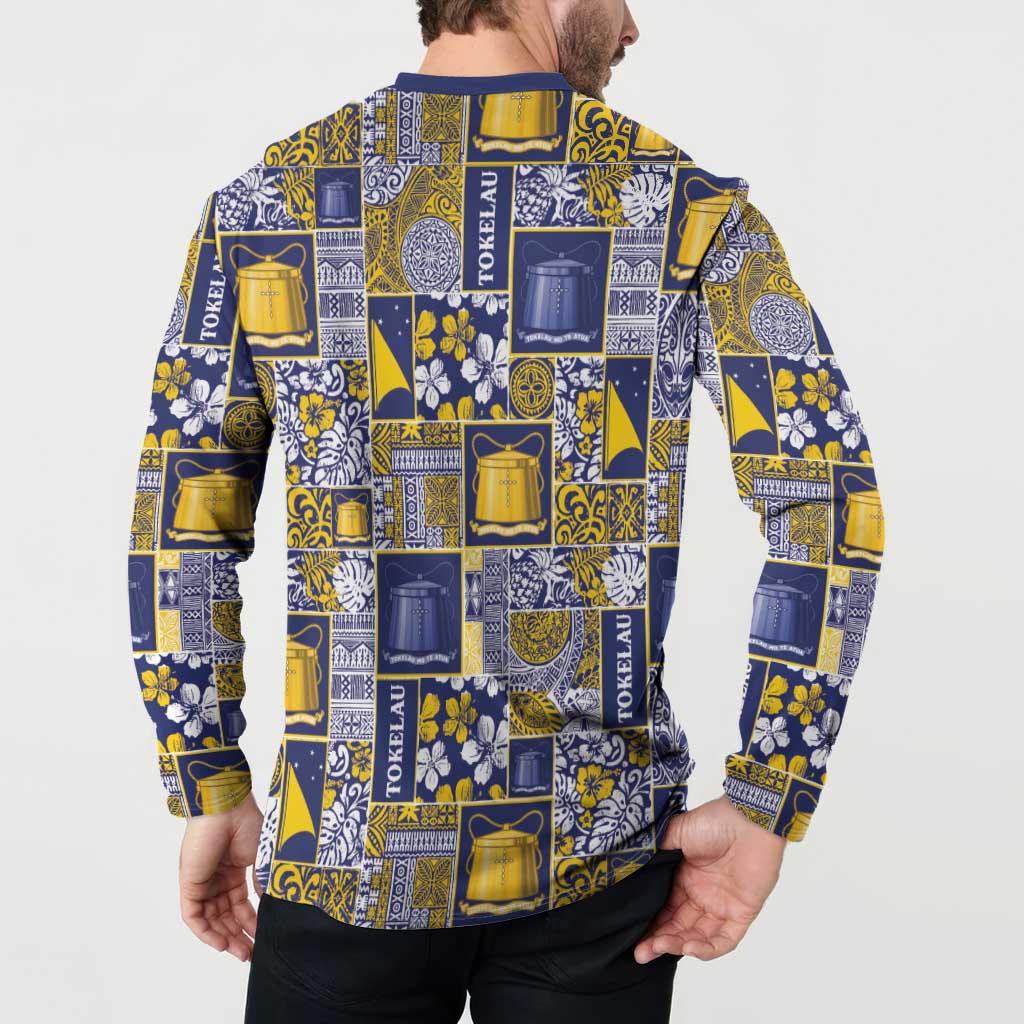 Tokelau Manuia te Kilihimahi Button Sweatshirt Pacific Patchwork Xmas Vibes LT9 - Polynesian Pride