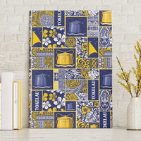 Tokelau Manuia te Kilihimahi Canvas Wall Art Pacific Patchwork Xmas Vibes LT9 Without Frame Blue - Polynesian Pride