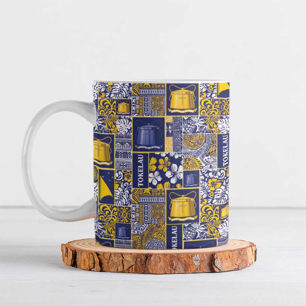 Tokelau Manuia te Kilihimahi Ceramic Mug Pacific Patchwork Xmas Vibes LT9 Blue - Polynesian Pride