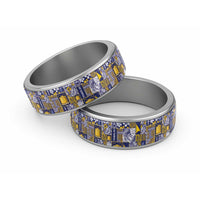 Tokelau Manuia te Kilihimahi Classic Ring Pacific Patchwork Xmas Vibes LT9 Sliver Blue - Polynesian Pride