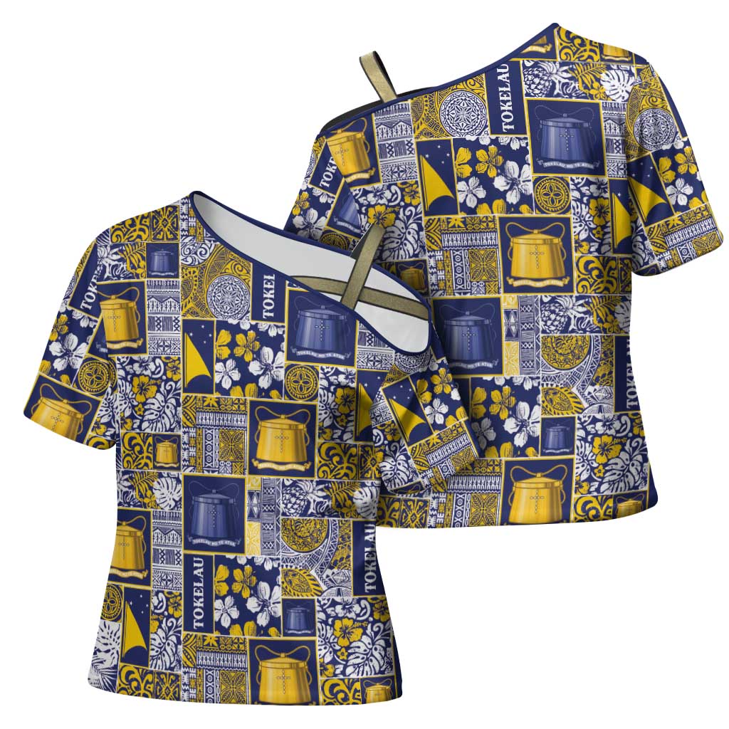 Tokelau Manuia te Kilihimahi Cross Shoulder Shirt Pacific Patchwork Xmas Vibes LT9 - Polynesian Pride