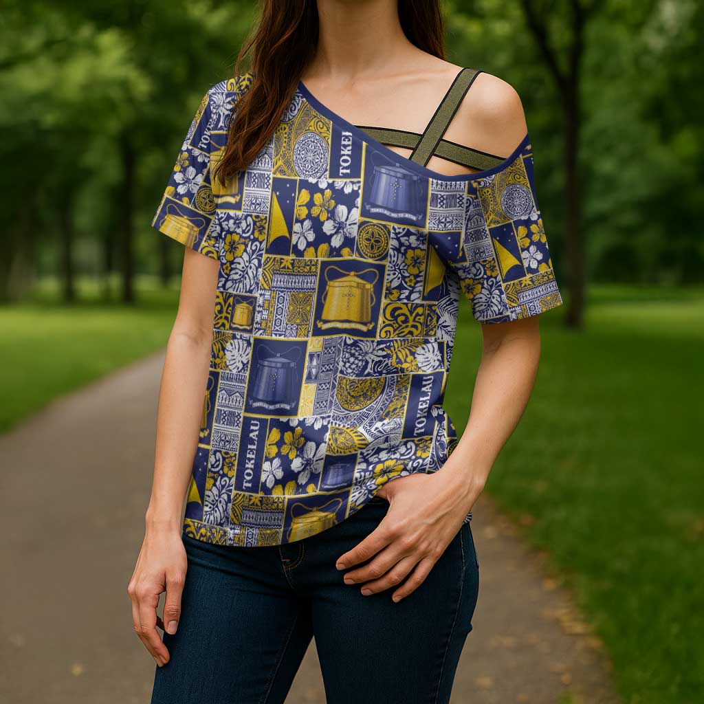 Tokelau Manuia te Kilihimahi Cross Shoulder Shirt Pacific Patchwork Xmas Vibes LT9 - Polynesian Pride
