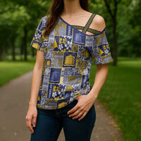 Tokelau Manuia te Kilihimahi Cross Shoulder Shirt Pacific Patchwork Xmas Vibes LT9 - Polynesian Pride