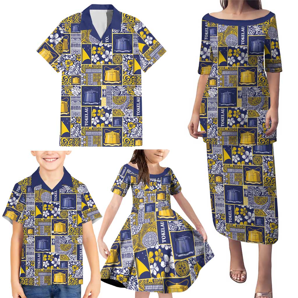 Tokelau Manuia te Kilihimahi Family Matching Puletasi and Hawaiian Shirt Pacific Patchwork Xmas Vibes - Polynesian Pride
