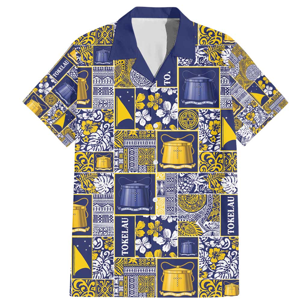 Tokelau Manuia te Kilihimahi Family Matching Short Sleeve Bodycon Dress and Hawaiian Shirt Pacific Patchwork Xmas Vibes - Polynesian Pride