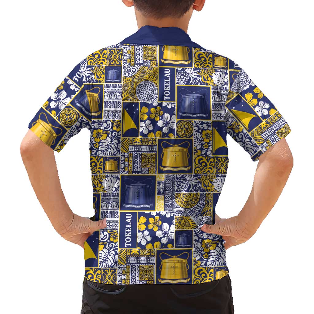 Tokelau Manuia te Kilihimahi Kid Hawaiian Shirt Pacific Patchwork Xmas Vibes LT9 - Polynesian Pride