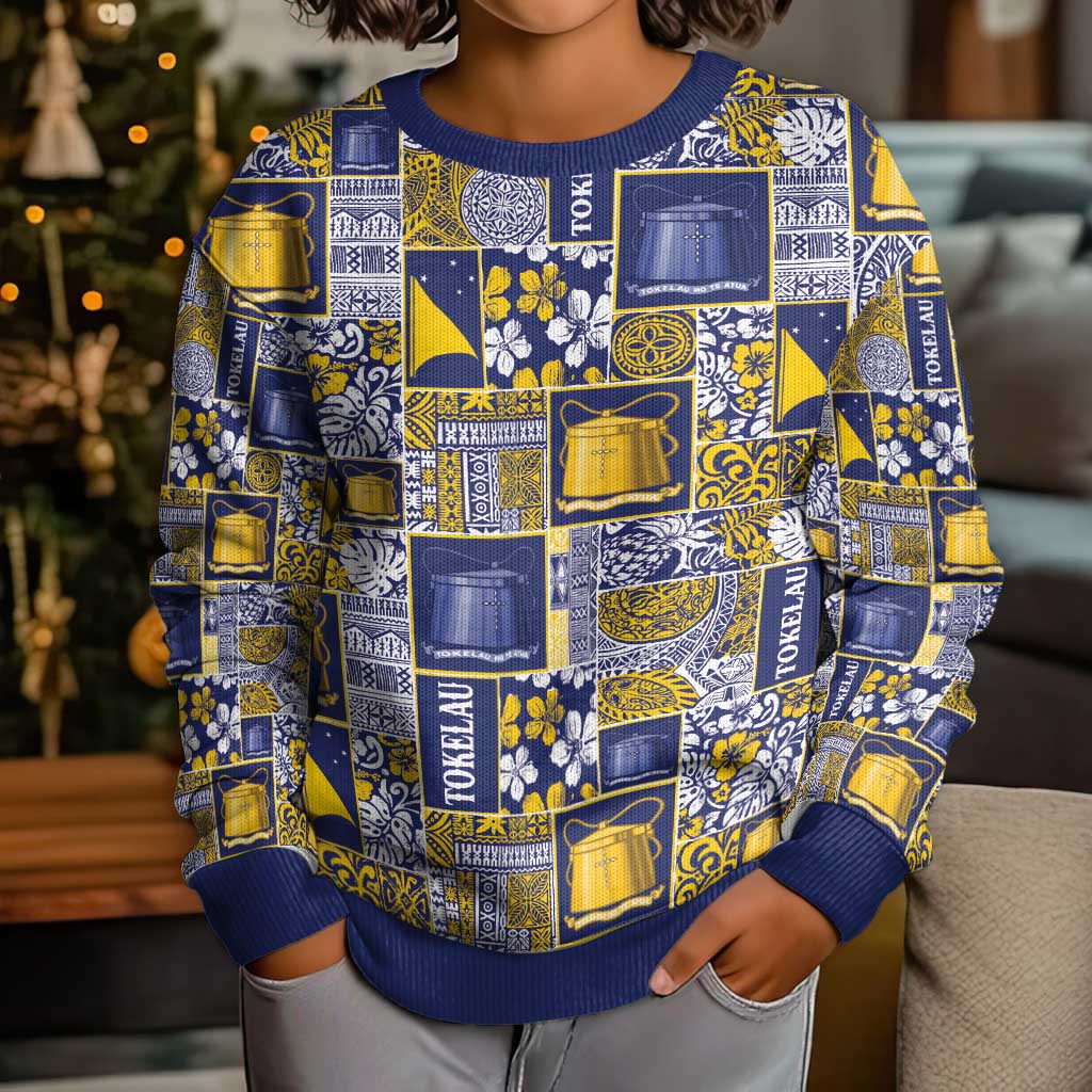Tokelau Manuia te Kilihimahi Kid Ugly Christmas Sweater Pacific Patchwork Xmas Vibes - Polynesian Pride
