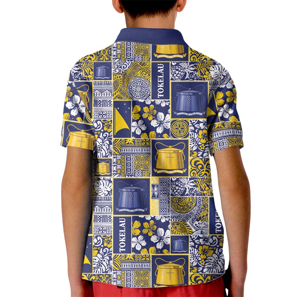 Tokelau Manuia te Kilihimahi Kid Polo Shirt Pacific Patchwork Xmas Vibes LT9 - Polynesian Pride