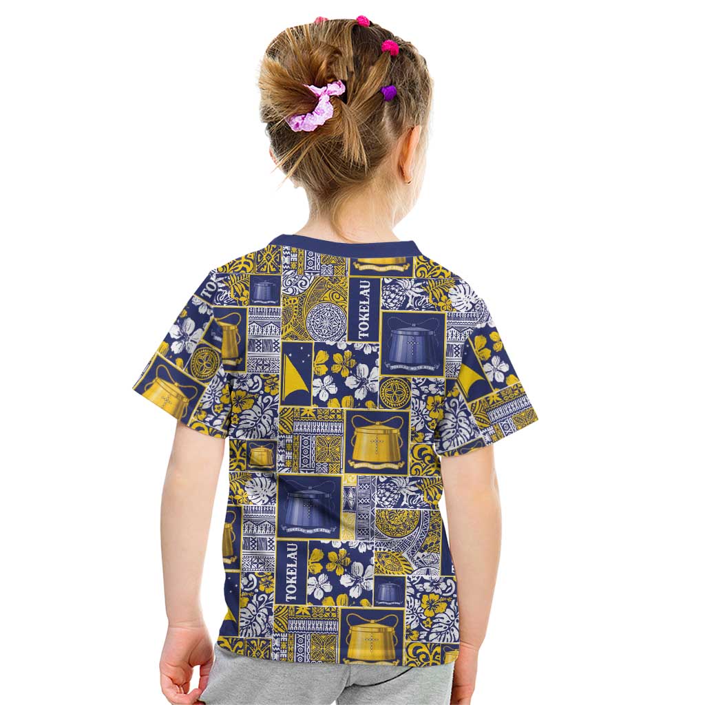 Tokelau Manuia te Kilihimahi Kid T Shirt Pacific Patchwork Xmas Vibes LT9 - Polynesian Pride