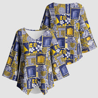 Tokelau Manuia te Kilihimahi Kimono Sleeve Blouse Pacific Patchwork Xmas Vibes LT9 - Polynesian Pride