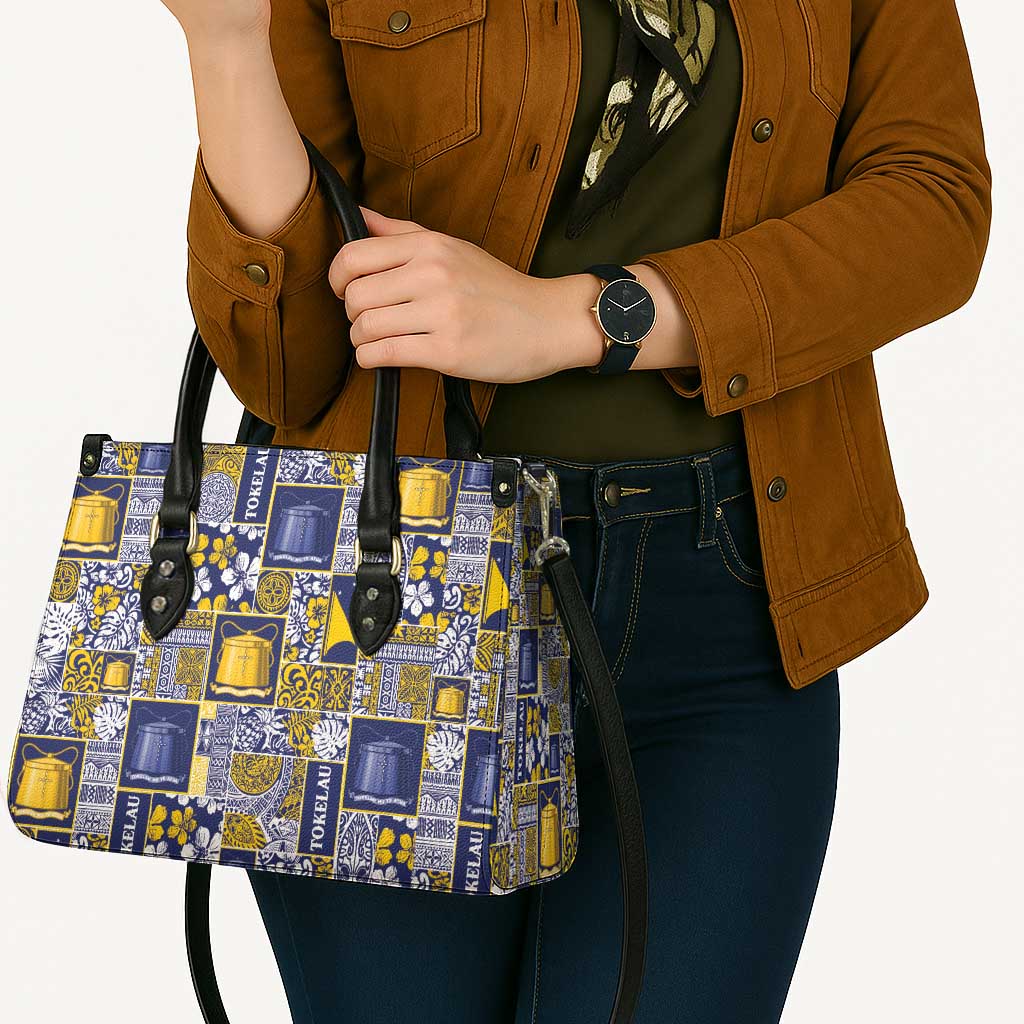 Tokelau Manuia te Kilihimahi Leather Bag Pacific Patchwork Xmas Vibes - Polynesian Pride