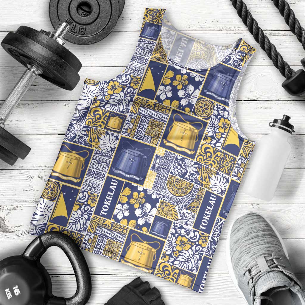 Tokelau Manuia te Kilihimahi Men Tank Top Pacific Patchwork Xmas Vibes LT9 - Polynesian Pride