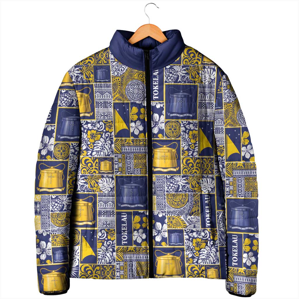 Tokelau Manuia te Kilihimahi Padded Jacket Pacific Patchwork Xmas Vibes LT9 - Polynesian Pride