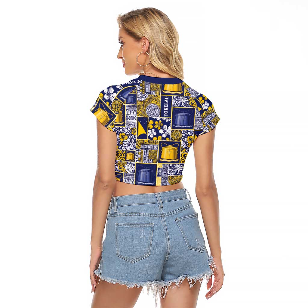 Tokelau Manuia te Kilihimahi Raglan Cropped T Shirt Pacific Patchwork Xmas Vibes LT9 - Polynesian Pride