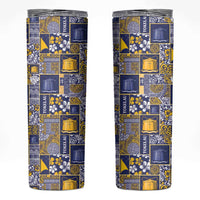 Tokelau Manuia te Kilihimahi Skinny Tumbler Pacific Patchwork Xmas Vibes LT9 Blue - Polynesian Pride