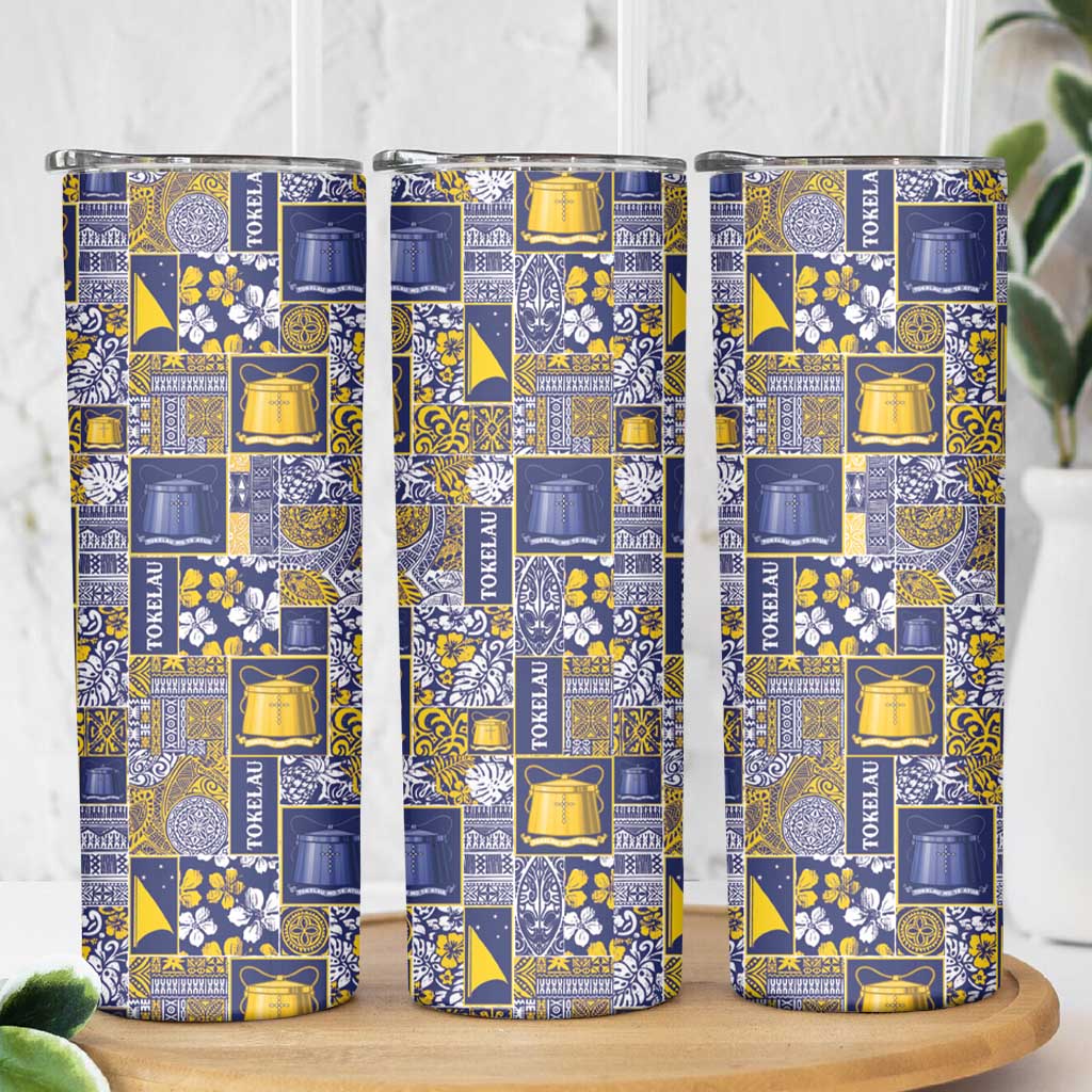 Tokelau Manuia te Kilihimahi Skinny Tumbler Pacific Patchwork Xmas Vibes LT9 - Polynesian Pride