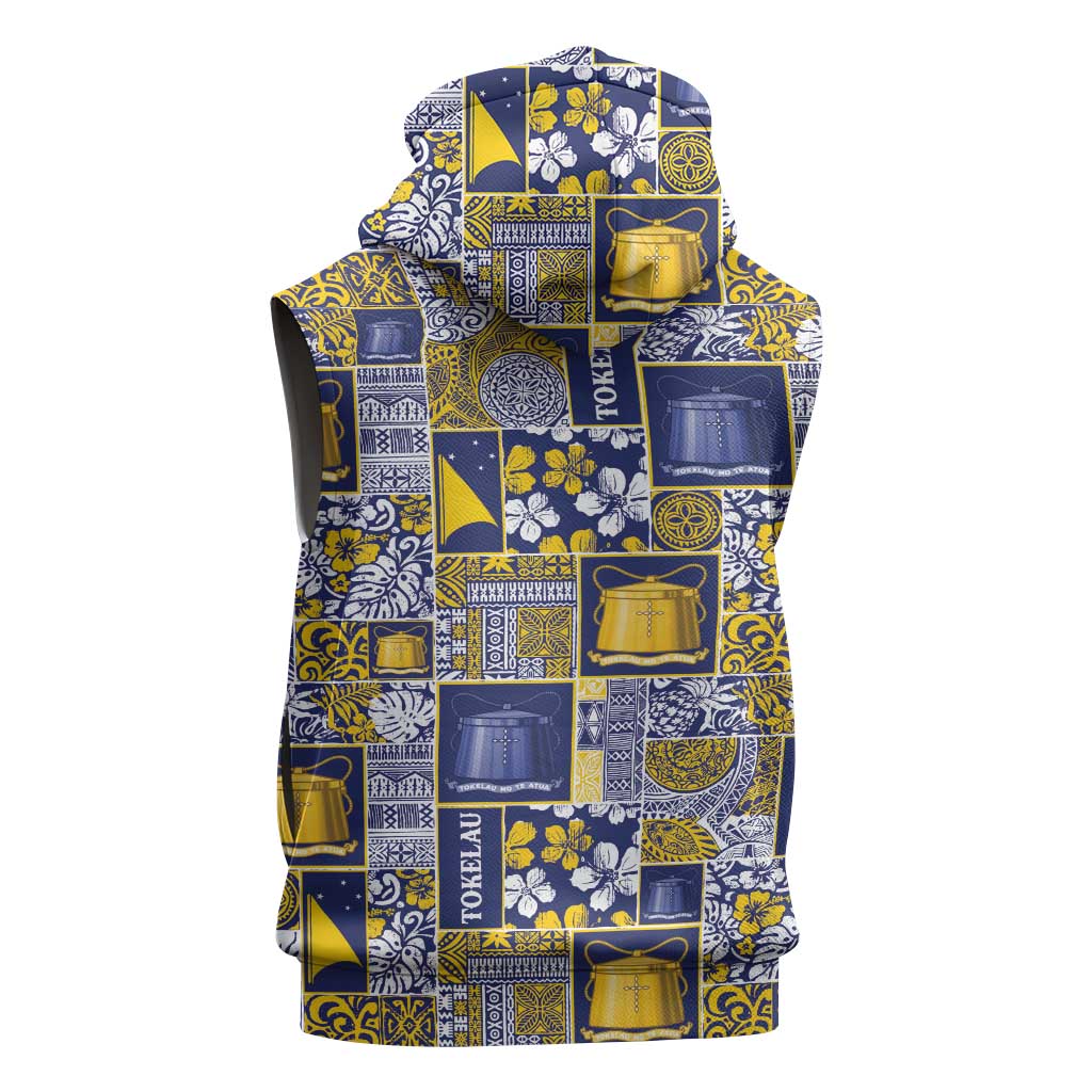 Tokelau Manuia te Kilihimahi Sleeveless Hoodie Pacific Patchwork Xmas Vibes LT9 - Polynesian Pride