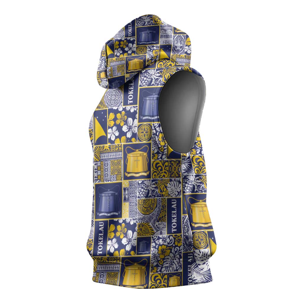 Tokelau Manuia te Kilihimahi Sleeveless Hoodie Pacific Patchwork Xmas Vibes LT9 - Polynesian Pride