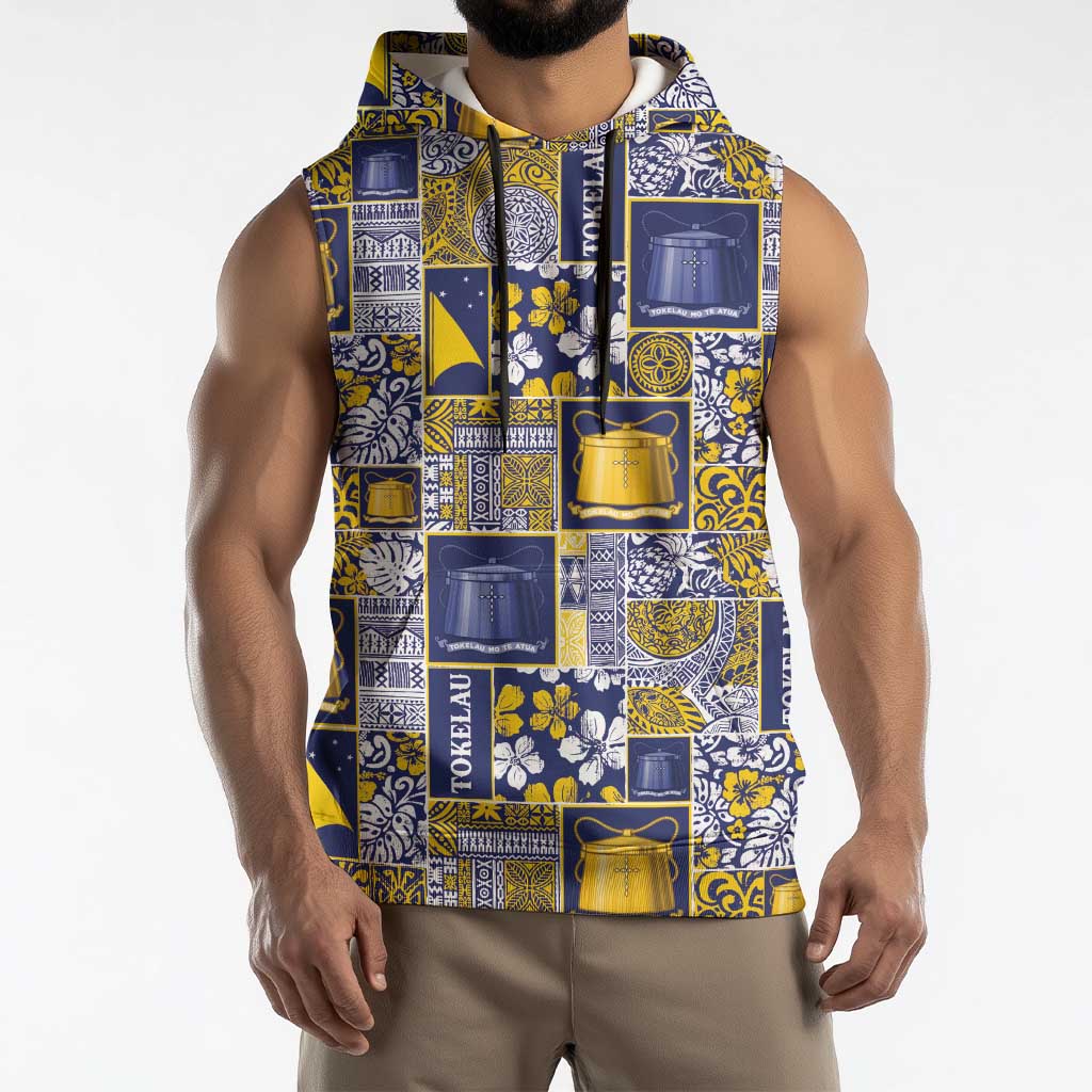 Tokelau Manuia te Kilihimahi Sleeveless Hoodie Pacific Patchwork Xmas Vibes LT9 - Polynesian Pride