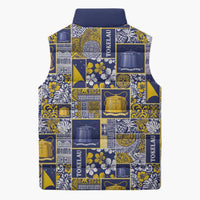 Tokelau Manuia te Kilihimahi Sleeveless Puffer Jacket Pacific Patchwork Xmas Vibes LT9 - Polynesian Pride