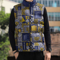 Tokelau Manuia te Kilihimahi Sleeveless Puffer Jacket Pacific Patchwork Xmas Vibes LT9 - Polynesian Pride
