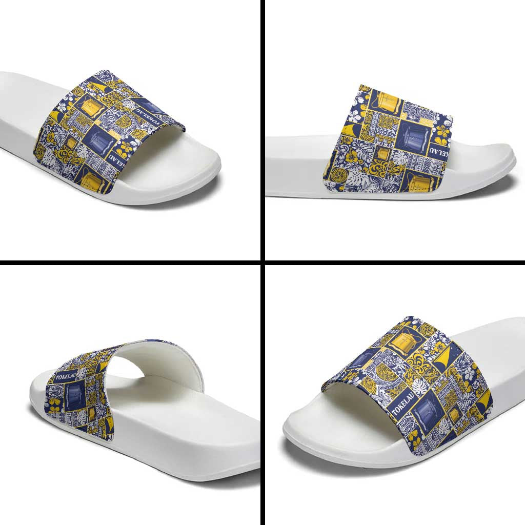 Tokelau Manuia te Kilihimahi Slide Sandals Pacific Patchwork Xmas Vibes LT9 - Polynesian Pride
