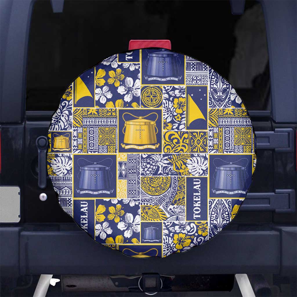 Tokelau Manuia te Kilihimahi Spare Tire Cover Pacific Patchwork Xmas Vibes - Polynesian Pride