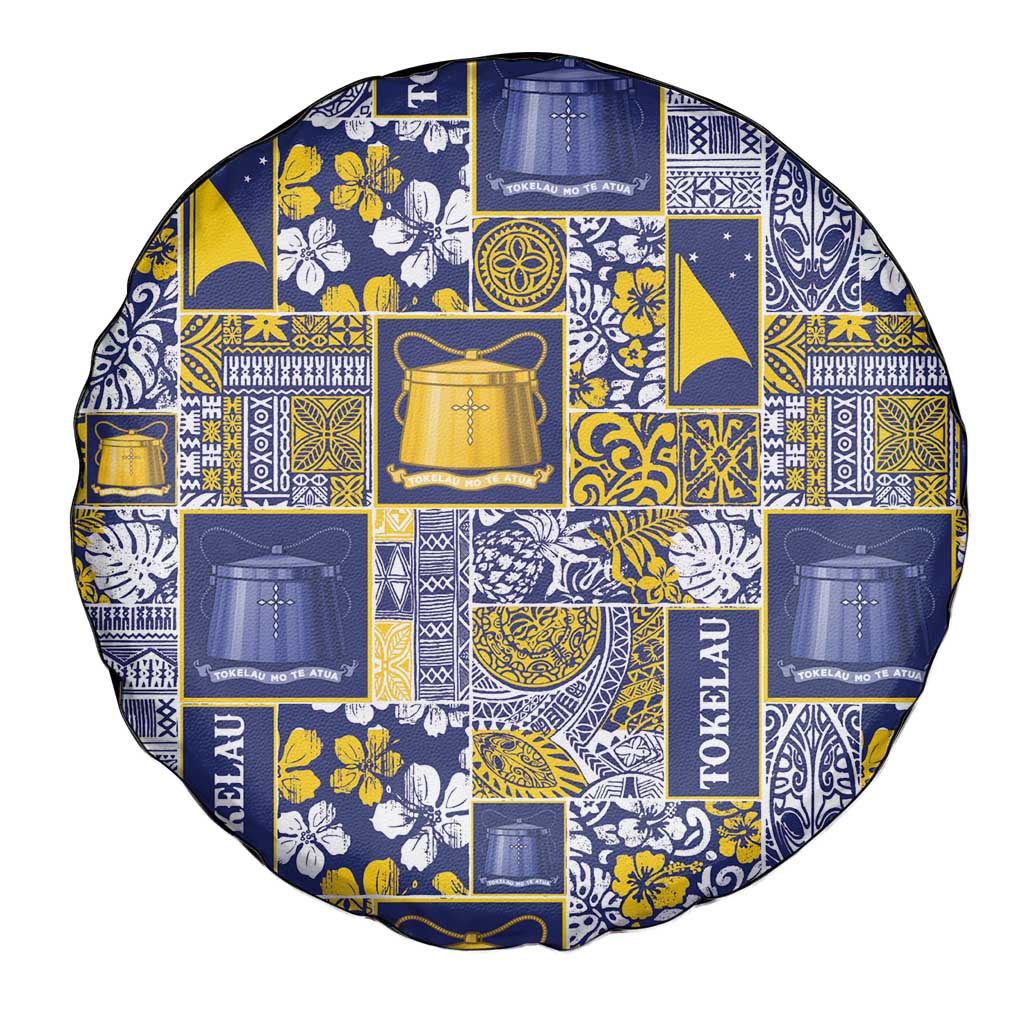 Tokelau Manuia te Kilihimahi Spare Tire Cover Pacific Patchwork Xmas Vibes - Polynesian Pride