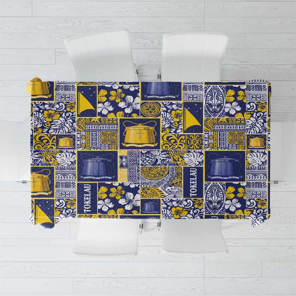 Tokelau Manuia te Kilihimahi Tablecloth Pacific Patchwork Xmas Vibes LT9 Blue - Polynesian Pride