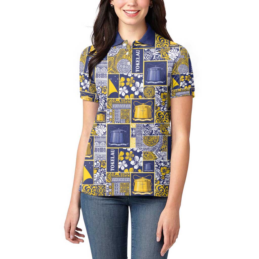 Tokelau Manuia te Kilihimahi Women Polo Shirt Pacific Patchwork Xmas Vibes - Polynesian Pride