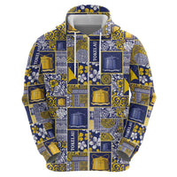 Tokelau Manuia te Kilihimahi Zip Hoodie Pacific Patchwork Xmas Vibes LT9 - Polynesian Pride