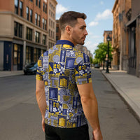 Tokelau Manuia te Kilihimahi Zipper Polo Shirt Pacific Patchwork Xmas Vibes LT9 - Polynesian Pride