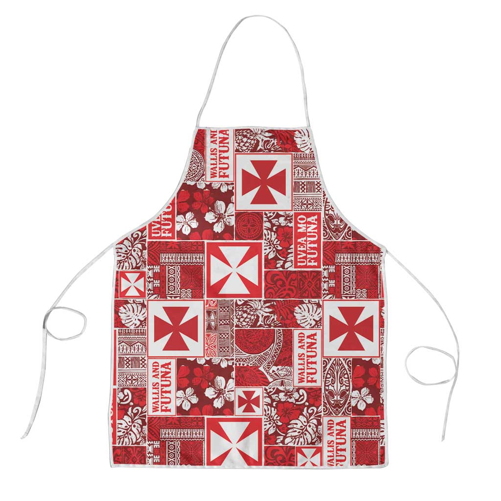 Wallis Et Futuna Kilisimasi Fiefia Apron Pacific Patchwork Xmas Vibes LT9 Red - Polynesian Pride