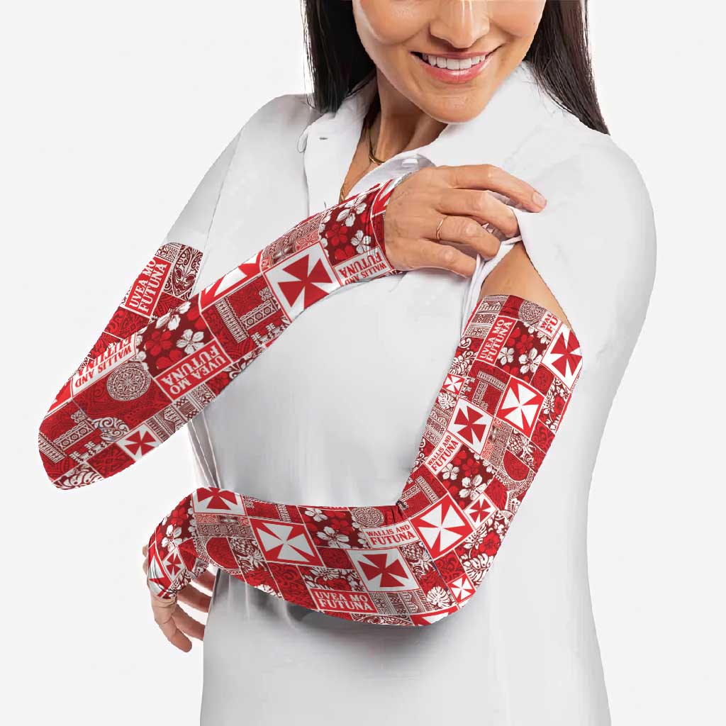 Wallis Et Futuna Kilisimasi Fiefia Arm Sleeves Pacific Patchwork Xmas Vibes LT9 - Polynesian Pride