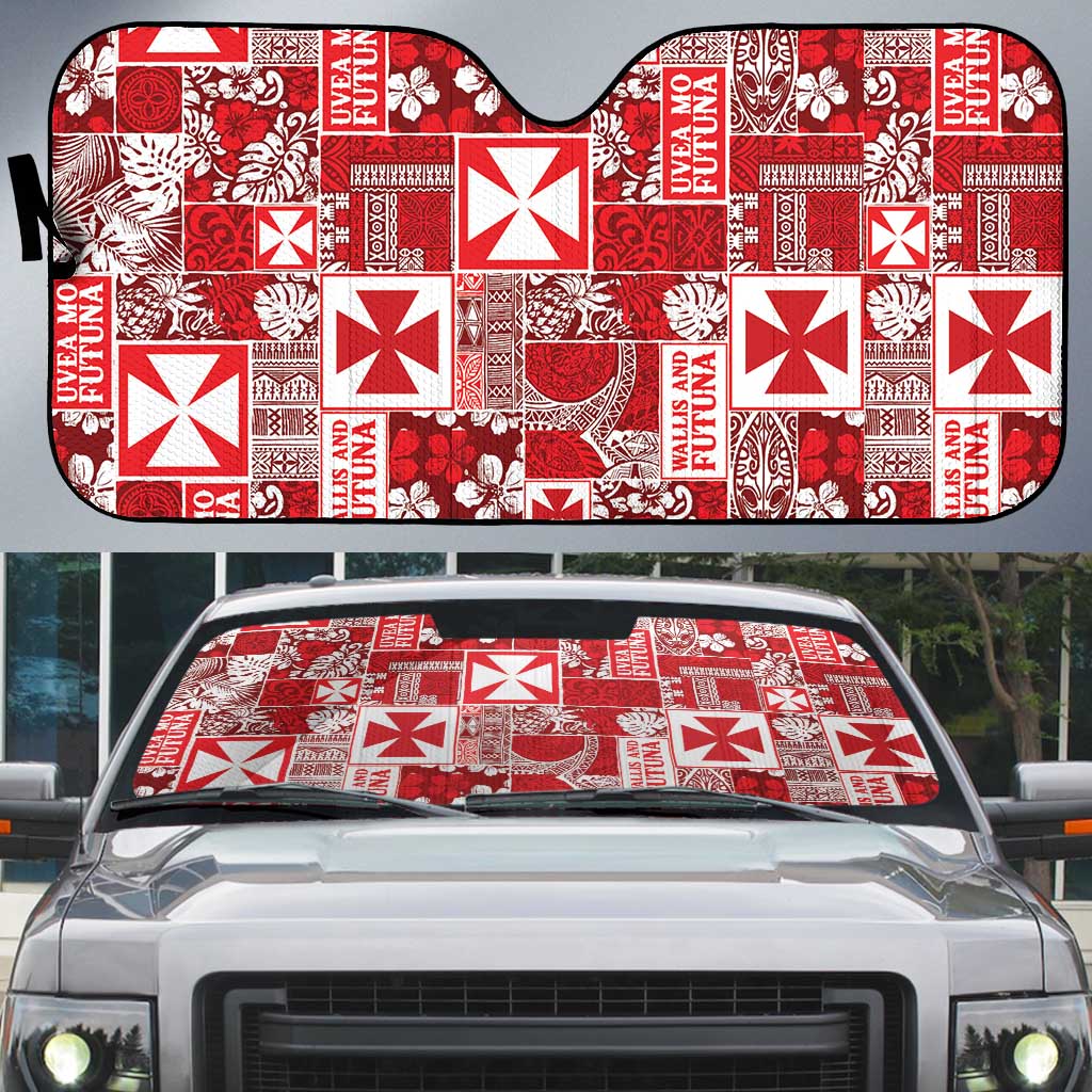 Wallis Et Futuna Kilisimasi Fiefia Auto Sun Shade Pacific Patchwork Xmas Vibes - Polynesian Pride