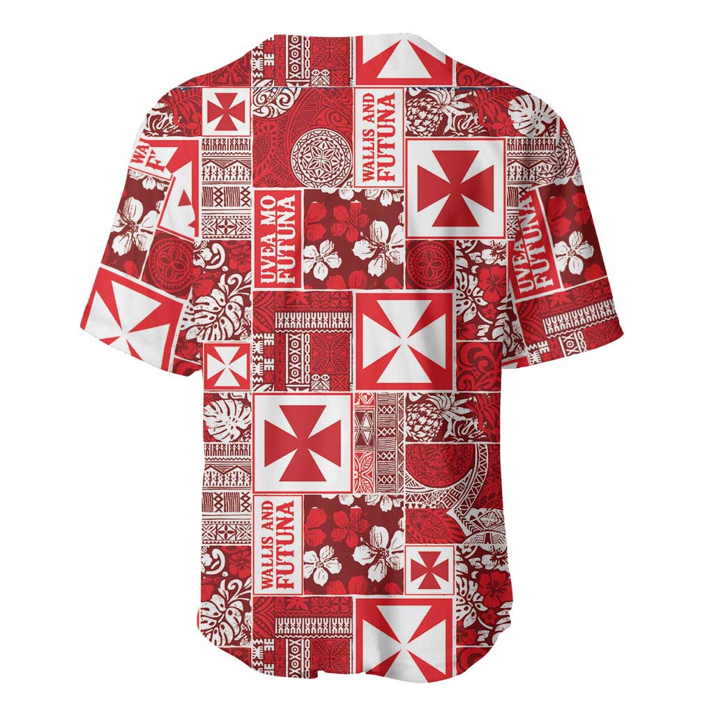 Wallis Et Futuna Kilisimasi Fiefia Baseball Jersey Pacific Patchwork Xmas Vibes LT9 - Polynesian Pride