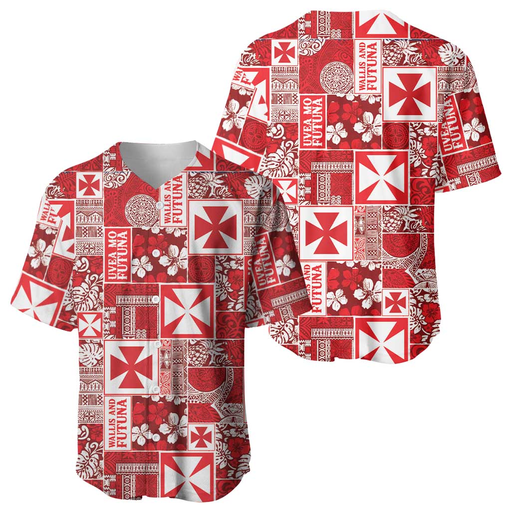 Wallis Et Futuna Kilisimasi Fiefia Baseball Jersey Pacific Patchwork Xmas Vibes LT9 - Polynesian Pride