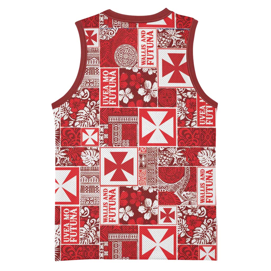 Wallis Et Futuna Kilisimasi Fiefia Basketball Jersey Pacific Patchwork Xmas Vibes LT9 - Polynesian Pride