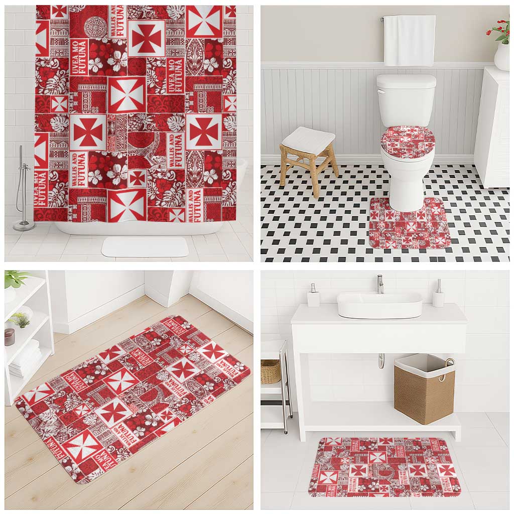 Wallis Et Futuna Kilisimasi Fiefia Bathroom Set Pacific Patchwork Xmas Vibes - Polynesian Pride