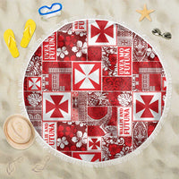Wallis Et Futuna Kilisimasi Fiefia Beach Blanket Pacific Patchwork Xmas Vibes - Polynesian Pride