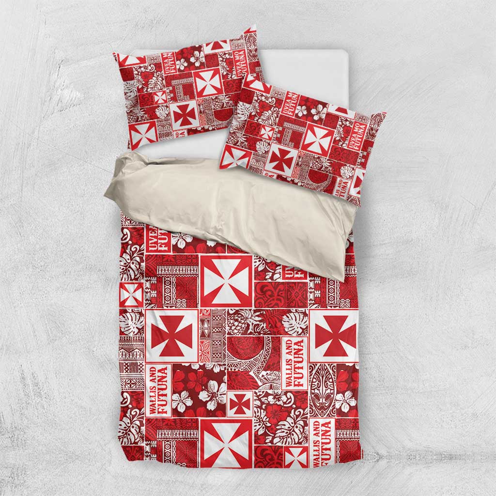 Wallis Et Futuna Kilisimasi Fiefia Bedding Set Pacific Patchwork Xmas Vibes - Polynesian Pride